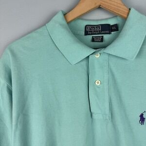 Polo Ralph Lauren Men's XL Mint Green Short Sleeve Pique Polo Shirt Pony Logo